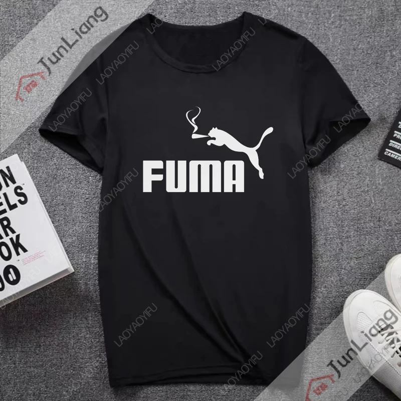 Fuma Oversized -shir T Shirt for Men Clothing Unisex Men\'s Shirts Creativity Y2k Short Sleeve Tee Mens Clothes Streetwear Funny