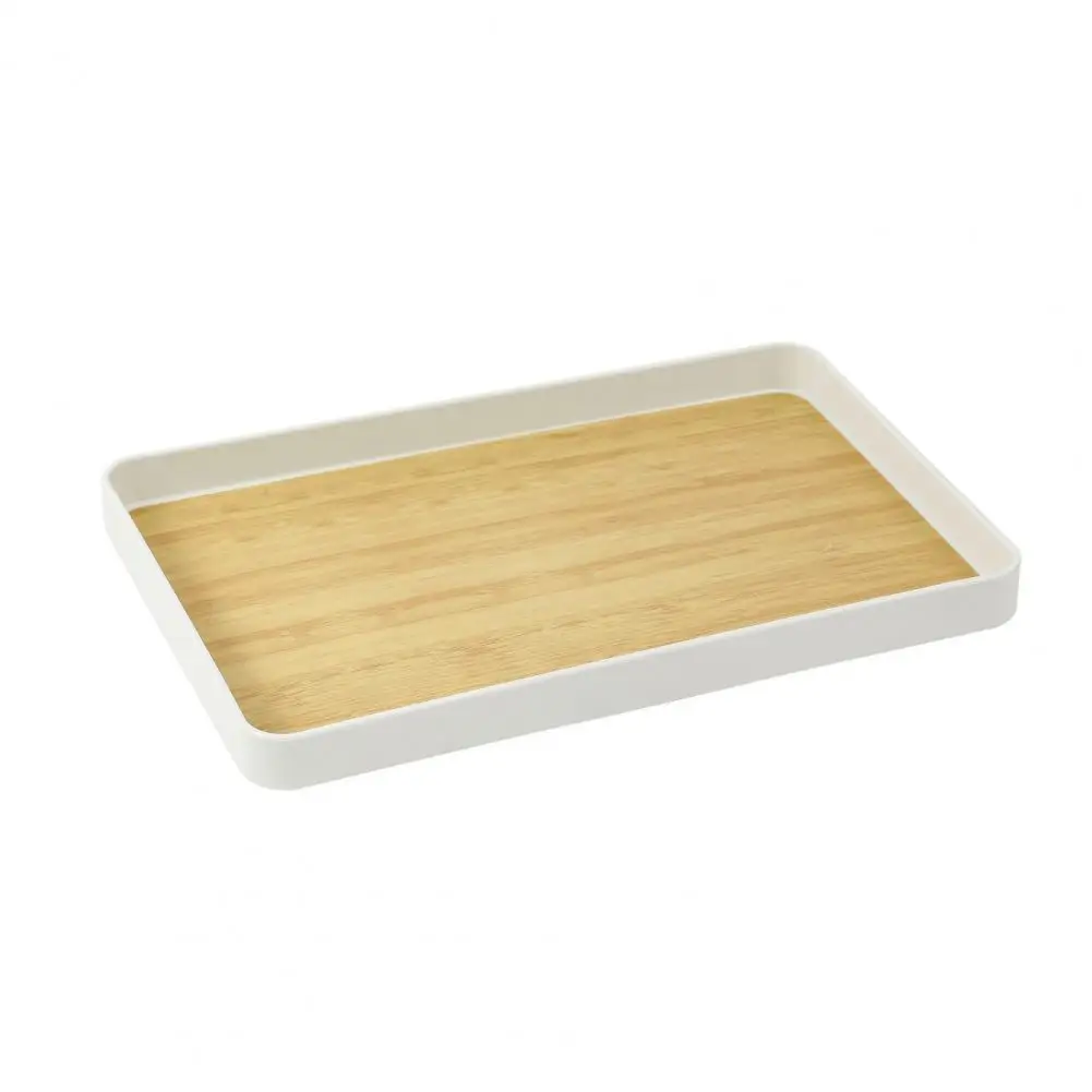 

Wood Pattern Tea Tray Round Corner Tea Tray Modern Wood Pattern Tea Cup Tray Multi-functional Anti-slip Holder Rack for Heavy