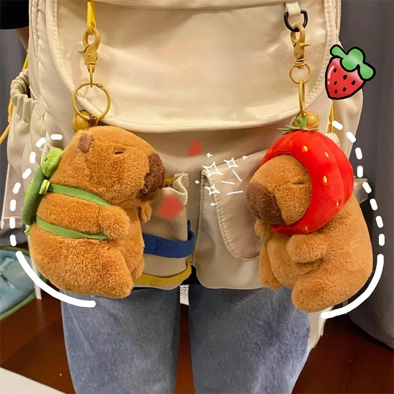 Cute Doll Capybara Plush Keychain Stuffed Guinea Pig Simulation Capibara Soft Doll Plush Gift Animal Capy Anime Fluffty Toy