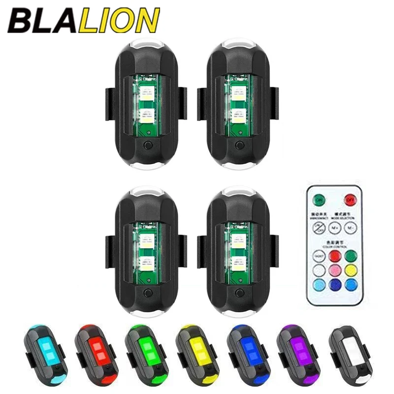 BLALION RGB LED 항공기 스트로브 조명, 오토바이 조명, LED 플래시 위치, 무선 항공기 비행기 헬리콥터 경고등 