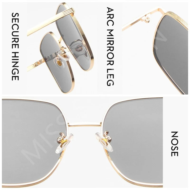 2025 Fashion Alloy Sunglasses for Women Transparent Blue Eyeglasses Trendy Street Photography Frosted Green Square Eye Glasses