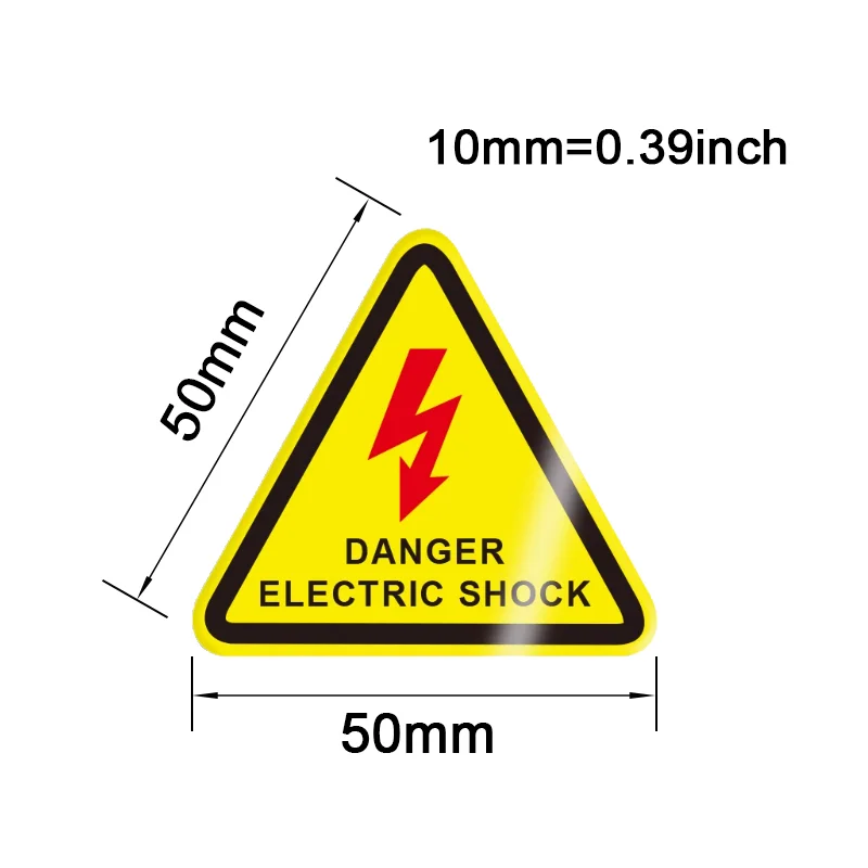10 قطعة 50X50 مللي متر علامات تحذير السلامة الاهتمام ، علامات تحذير السلامة إنتاج ورشة العمل ، علامات تحذير المخاطر #3