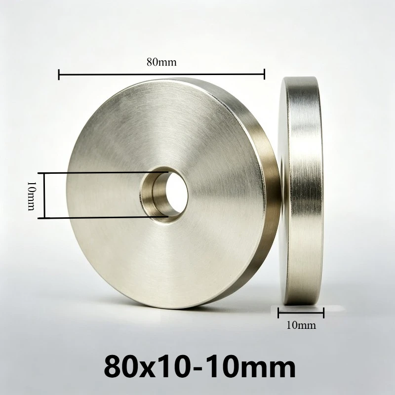 80x10-10mm N35 Permanent Round Countersunk Neodymium Magnet 80*10-10 mm Big Powerful Rare Earth NdFeB Magnet