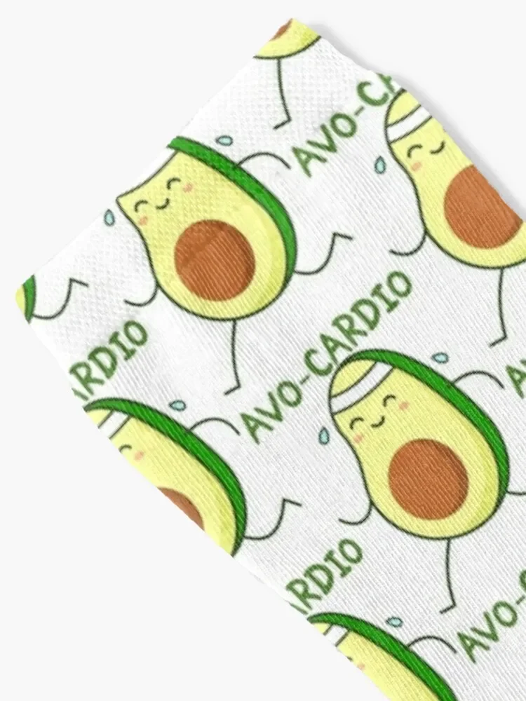 Avocado running. Avo-Cardio pun. Socks valentine gift ideas summer christmas stocking shoes Ladies Socks Men\'s