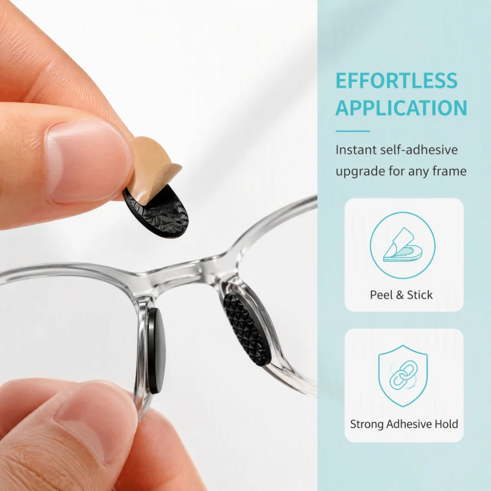 Soft Glasses Nose Pad Long Lasting Silicone Eyeglass Nose Support Non-Slip Thin Sunglasses Nose Bridge Patch for Sunglasses