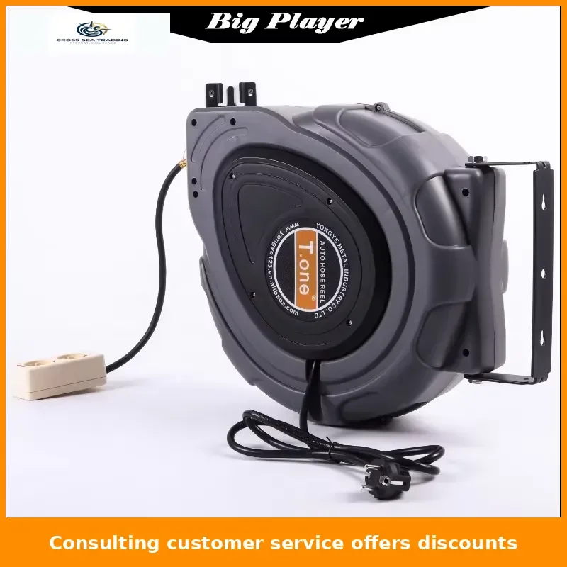 Retractable Garden Cable Hose Reel Automatic Return System Wall Mounted Electric Hose Reel
