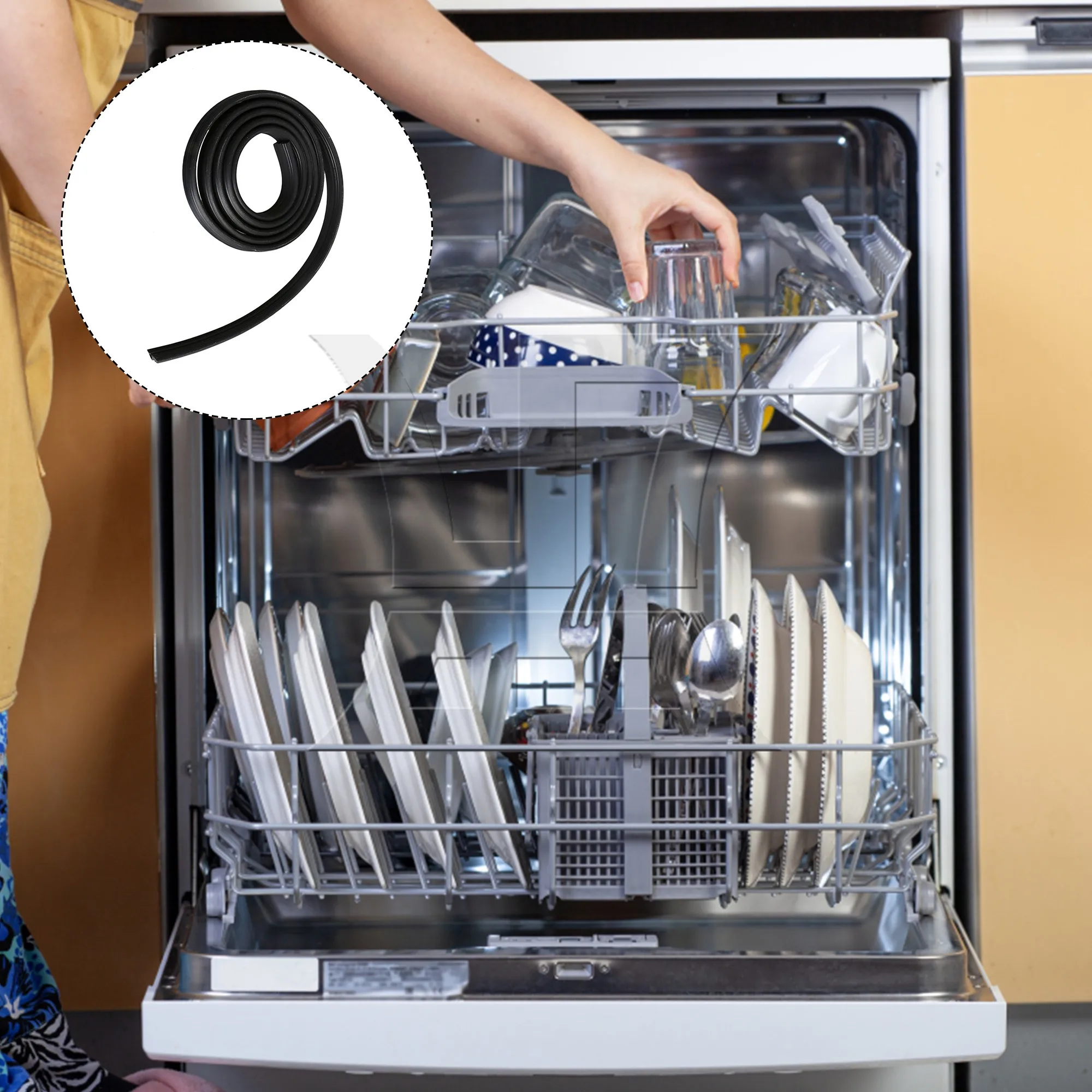 

BQLZR 2 Pcs Dishwasher Door Gasket Seal Replacement, Compatible with PS5136129 2409202 Dishwasher Replacement Parts