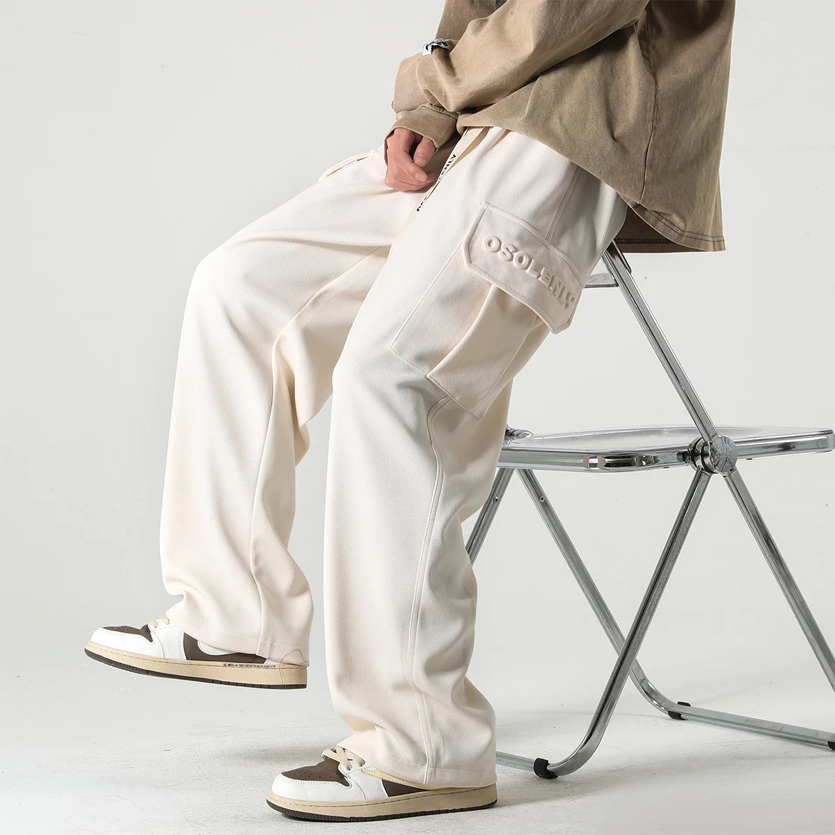 

Мужские широкие брюки в американском стиле для весны и осени, прямые повседневные длинные брюки больших размеров, модные спортивные штаны