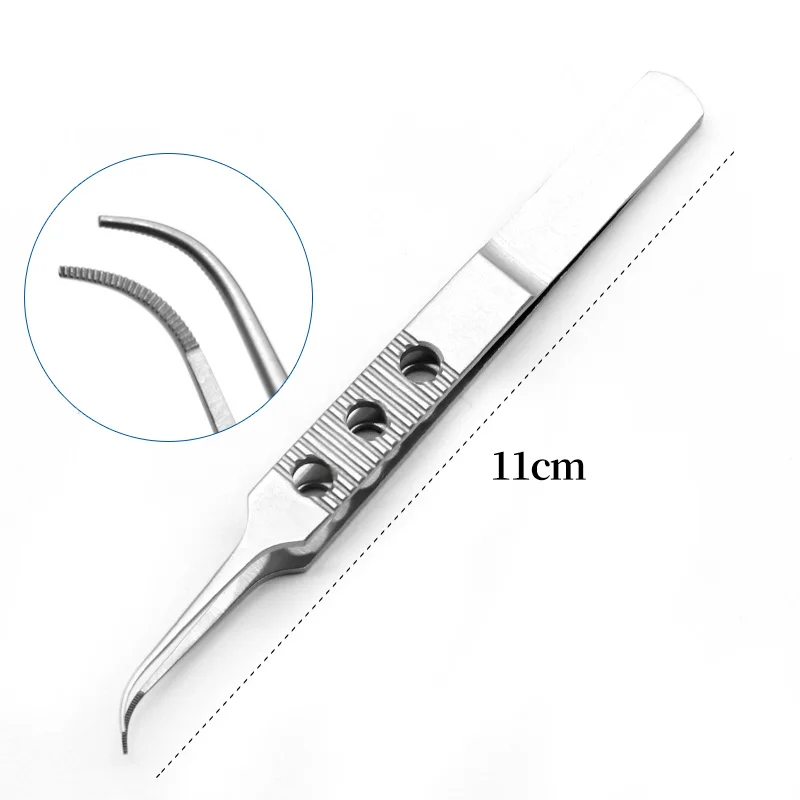 Microscopic Ophthalmic Instruments Iris Forceps Stainless Steel Titanium Alloy Horizontal Pattern Forceps Removal Hair Transplan