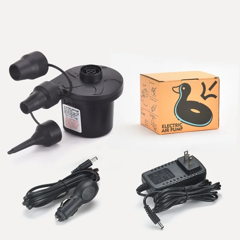 Electric Air Pump for Inflatables Air Mattress Pump with 3 Nozzles Inflator Deflator for Air Beds Swimming Pool Toys