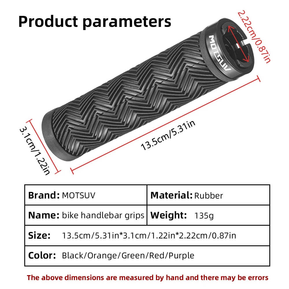 MOTSUV Bicycle Grips MTB Bike Handbar Grip Rubber Non-slip Aluminum alloy Lockring Corrugation Shockproof Cycling Accessories