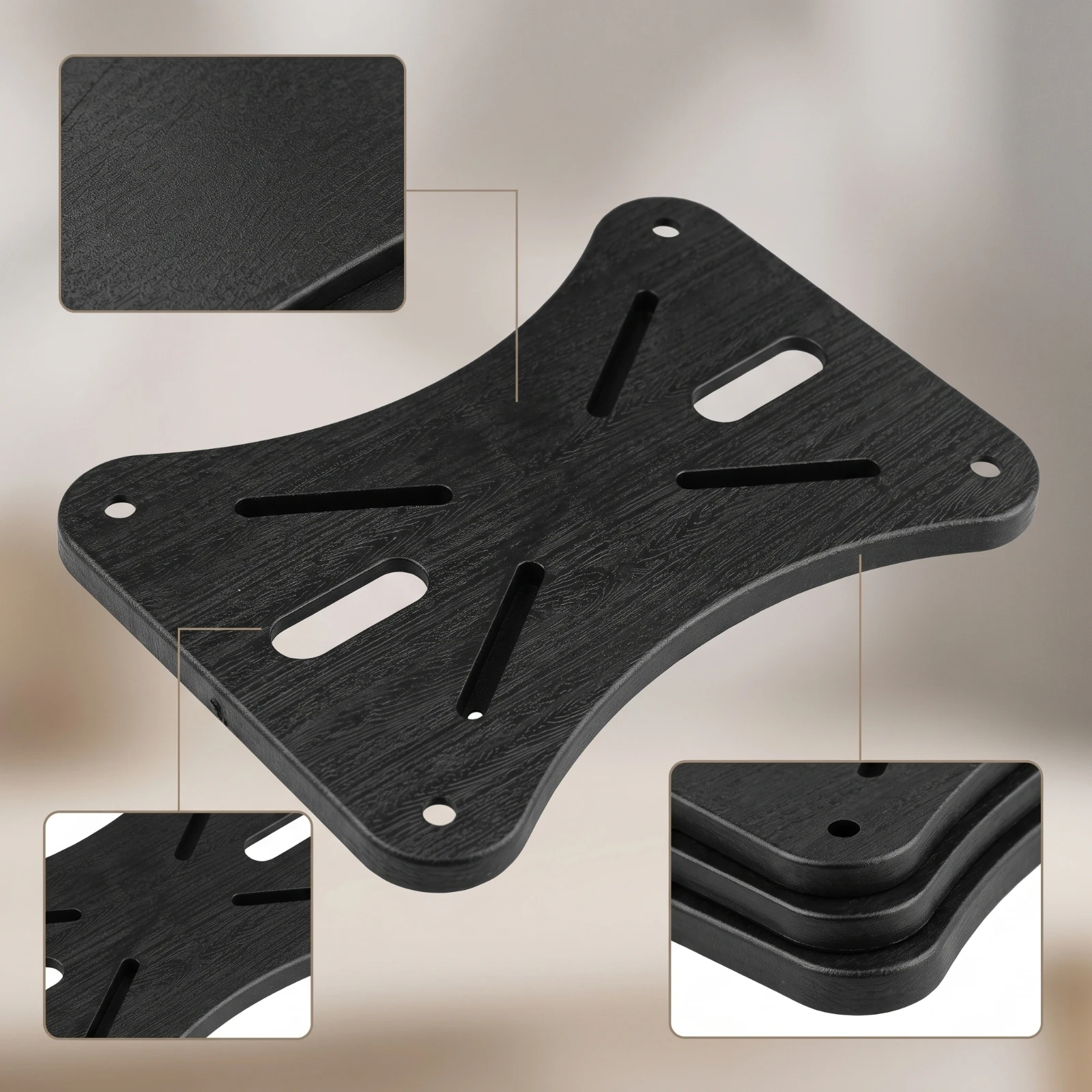Speaker Stand Adapter Plate 35mm Mounting Plate with Pre-Drilled Holes Speaker Stand Bracket Universal Hardware Heavy-Duty view 6
