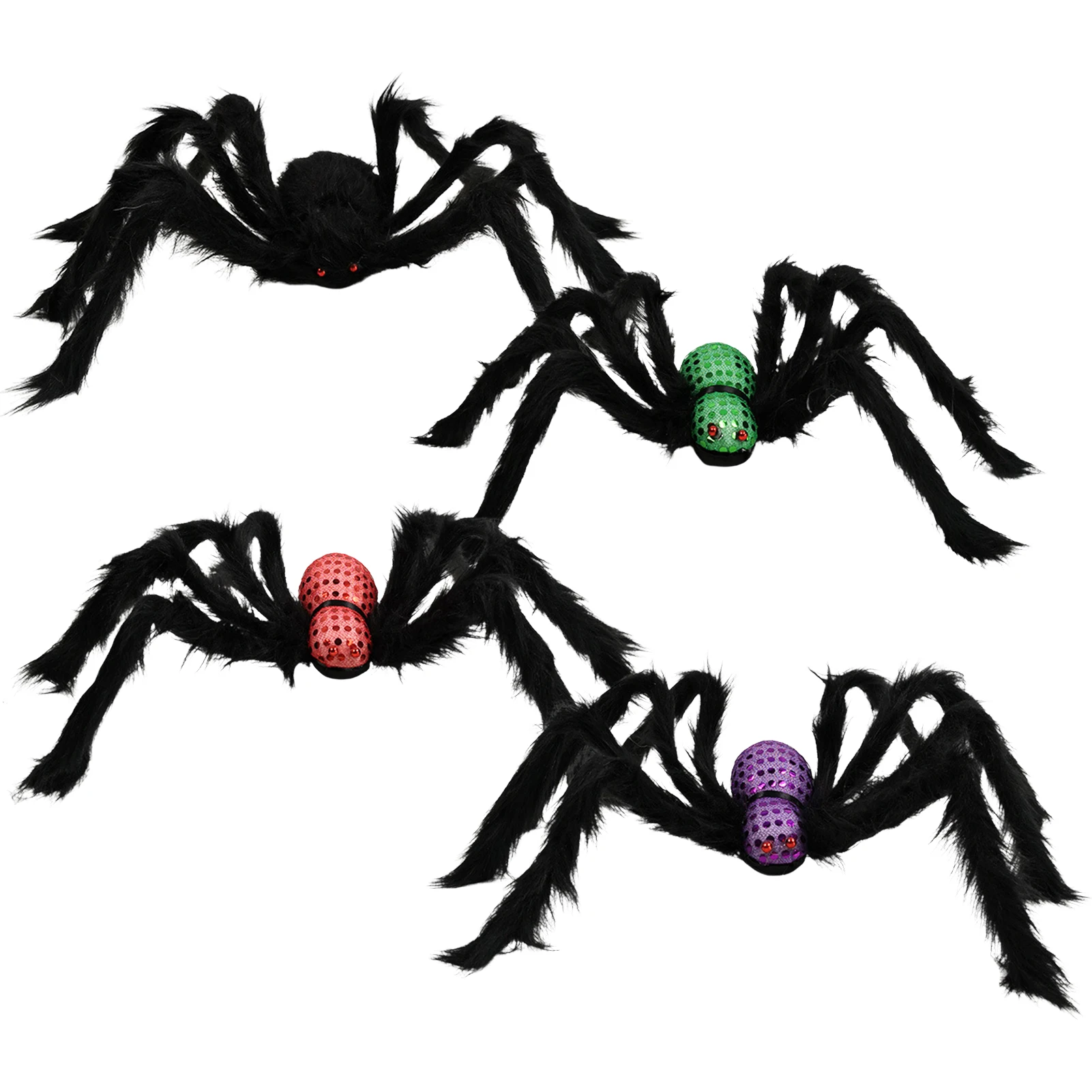 1Pcs 50cm,75cmSuper Big Plush Spider Made Of Wire And Plush Black And Multicolour Style For Party Or Halloween Decorations