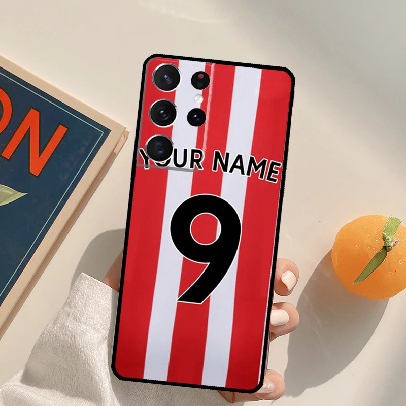 شخصية كرة القدم اسم رقم قضية الهاتف لسامسونج غالاكسي S22 S23 S21 S20 FE الترا S8 S9 S10 زائد نوت 10 20 الترا غطاء
