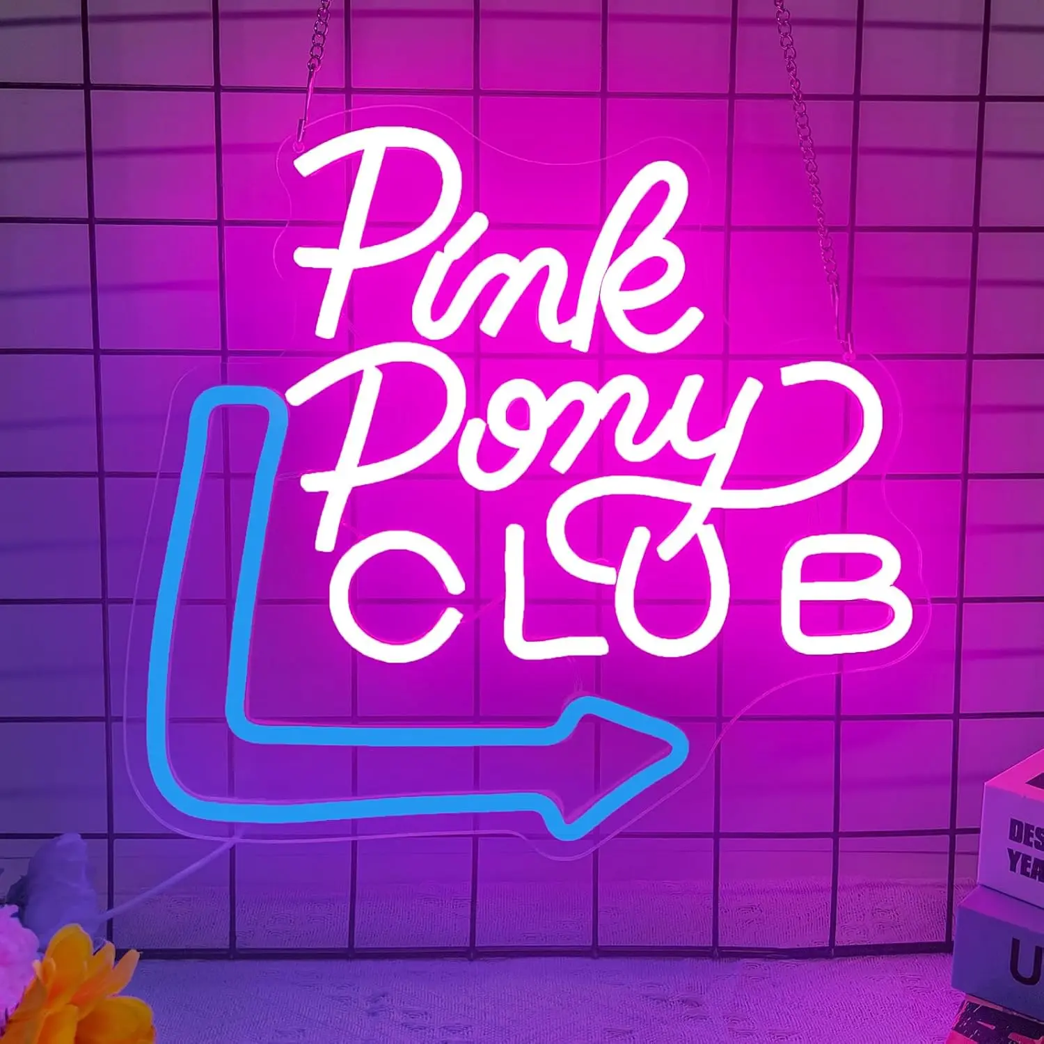 

Neon Wall Sign Dimmable Pink Pony Club Neon Lights for Pub Bedroom Man Cave Club Party Decor Aesthetics Draw Gifts