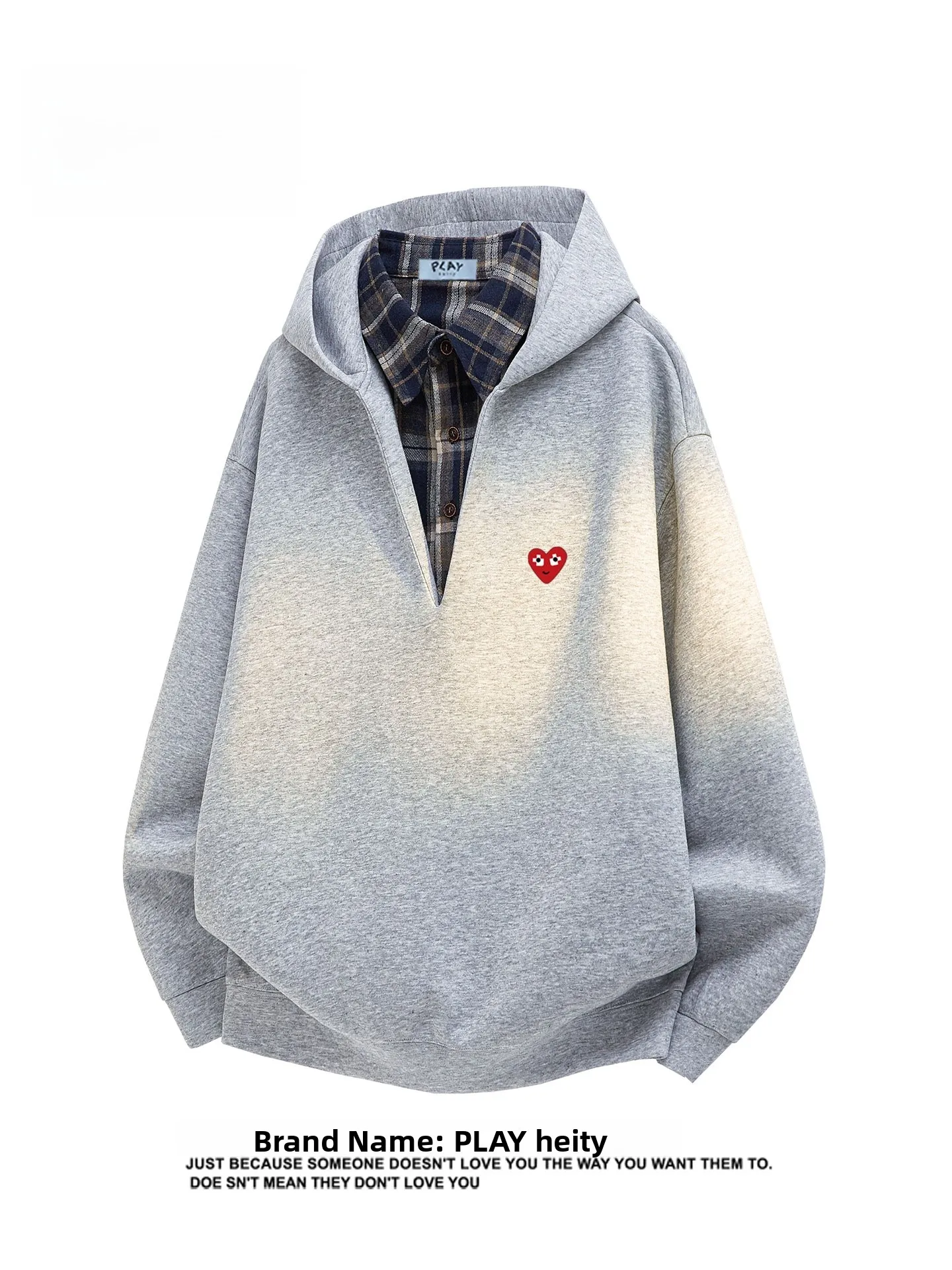 

Play Hei American Sle Hoodie Oversize Casual ex Long Sve Sweatirt Couple Matching Streetwear Trendy Hooded Top