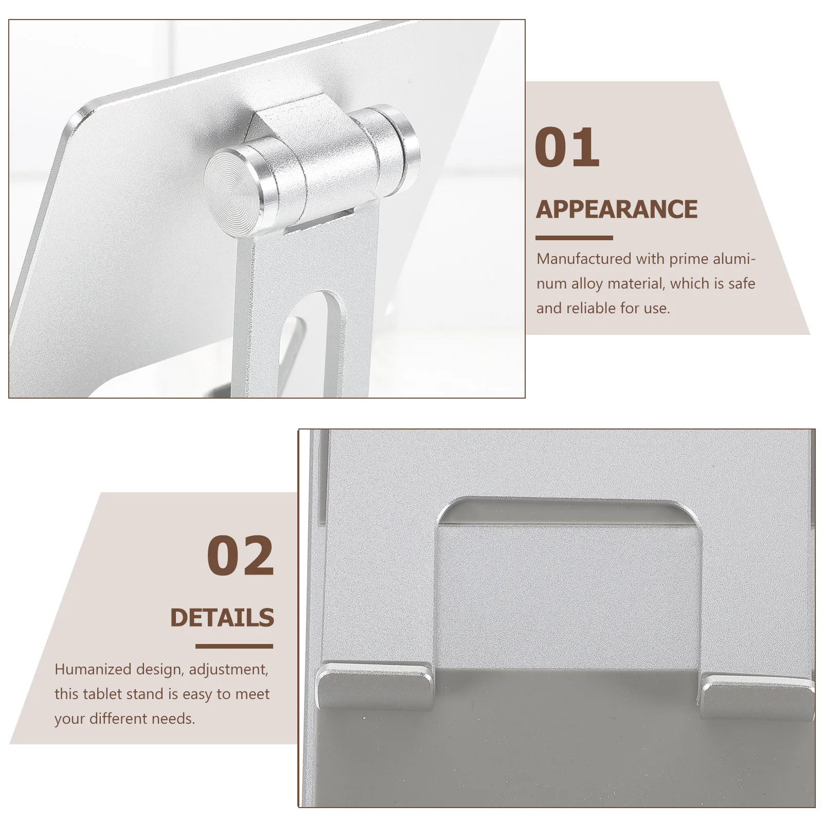 Adjustable Aluminum Alloy Tablet Stand Foldable Desktop Holder Stable Tablet Bracket for Desk Kitchen Office Laptop Holder