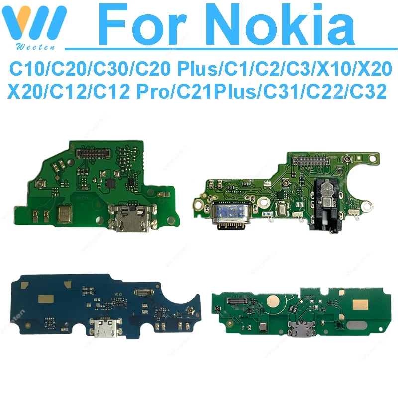 USB Charging Board For Nokia C30 C10 C20 C3 C2 C1 C32 C22 C12 X10 X20 Durable Repair Component Quick Charge Support Stable