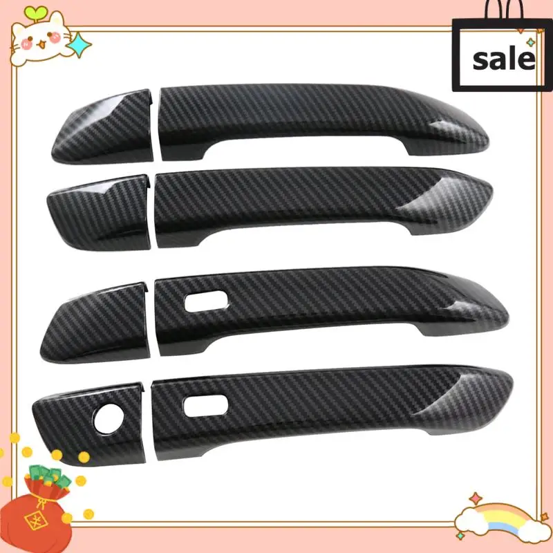 

NEW-Cat Exterior Door Handle Cover Trim For Isuzu MU-X MUX 2022 2023 RHD Accessories Carbon Fiber