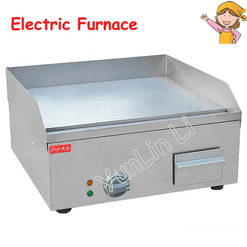 Electric Barbecue Machine Furnace Flat Pan Multi Cooker Grooved Griddle Fried for Home Commercial Use