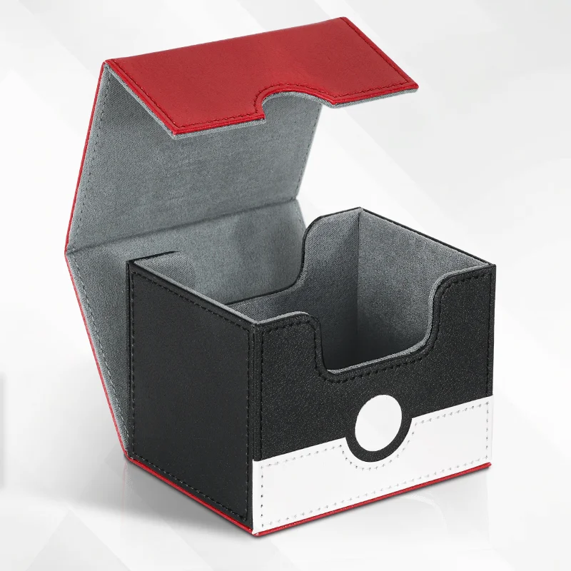 

Card Deck Box for TCG Cards, Trading Card Storage Box Holds 120+ Sleeved Cards PU Leather Card Box Suits CCG Magic Cards