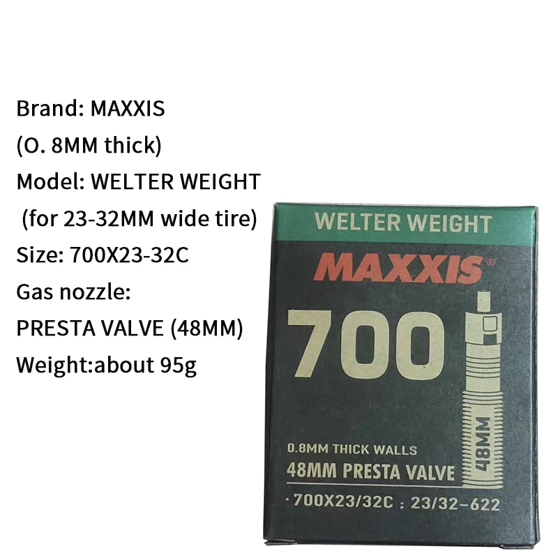 Maxxis Highway Inner Tube 700x23/32-33/50c Welter Weight Tubes And Ultralight Tubes Presta Valve With Rvcis Removable Valve Core