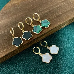 Simple Lucky Five-petal Flower Pendant Earrings For Women Fashionable Daily Accessory Party Jewelry Birthday Anniversary Gifts