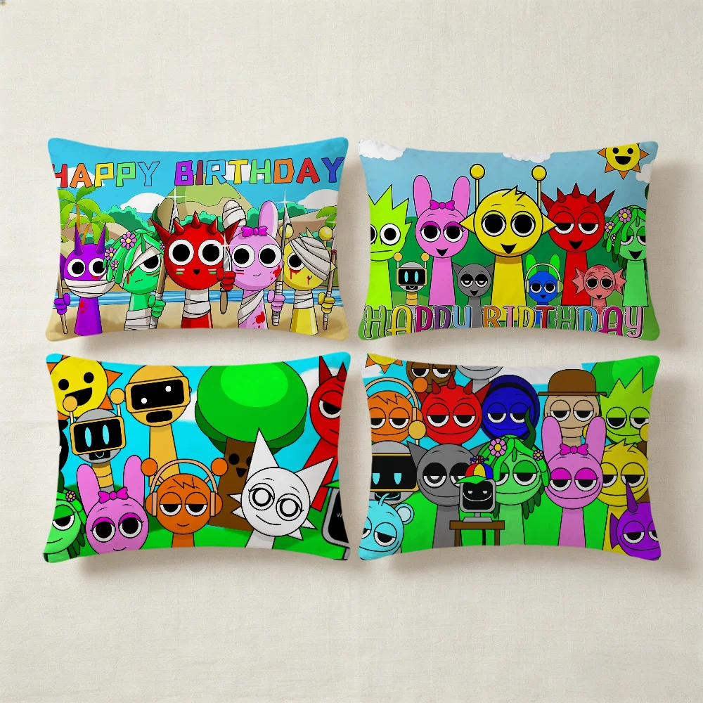 Game S-Sprunki Brithday cushion cover Rectangle Pillow Cover Home Sofa living Room Dorm bedside hogar Pillowcase party gift