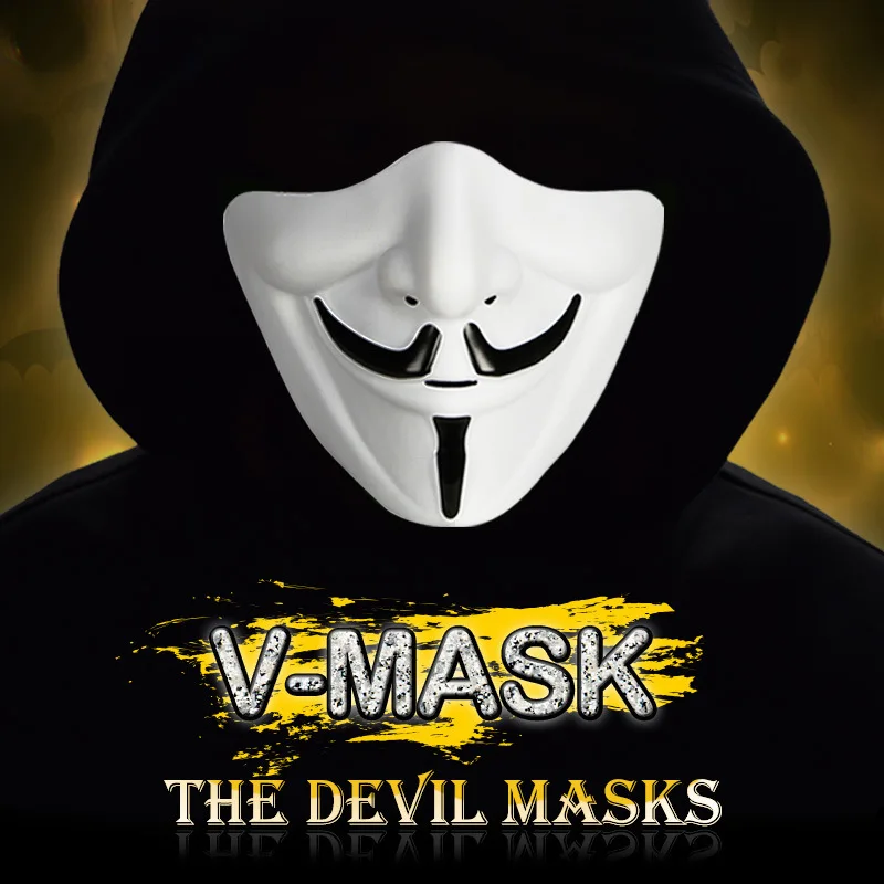 قناع الهالوين V-MASK التكتيكي، معدات الميدان CS الخارجية، دعائم الفيلم، قناع نصف وجه على شكل حرف V #1