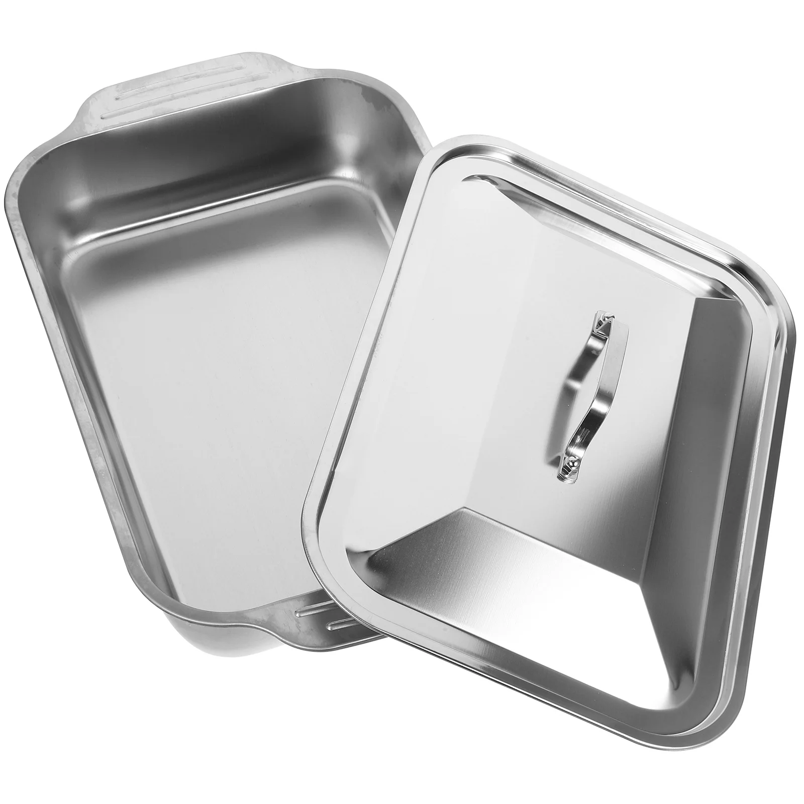 

1 Set Stainless Steel Fish Roasting Pan Rectangular Grill Tray For Seafood Baking Roasting Dish Catering Cooking Grilling Pan