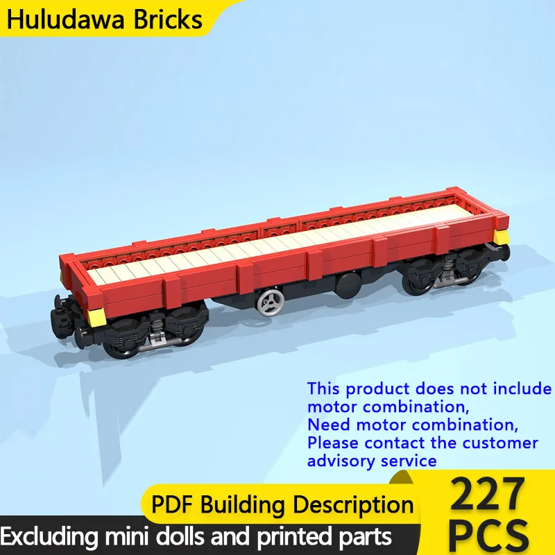 

City Car Model MOC Building Bricks 8-Wheel Red Flatbed Wagon Modular Technology Children Holiday Gifts Assemble Toys Suit
