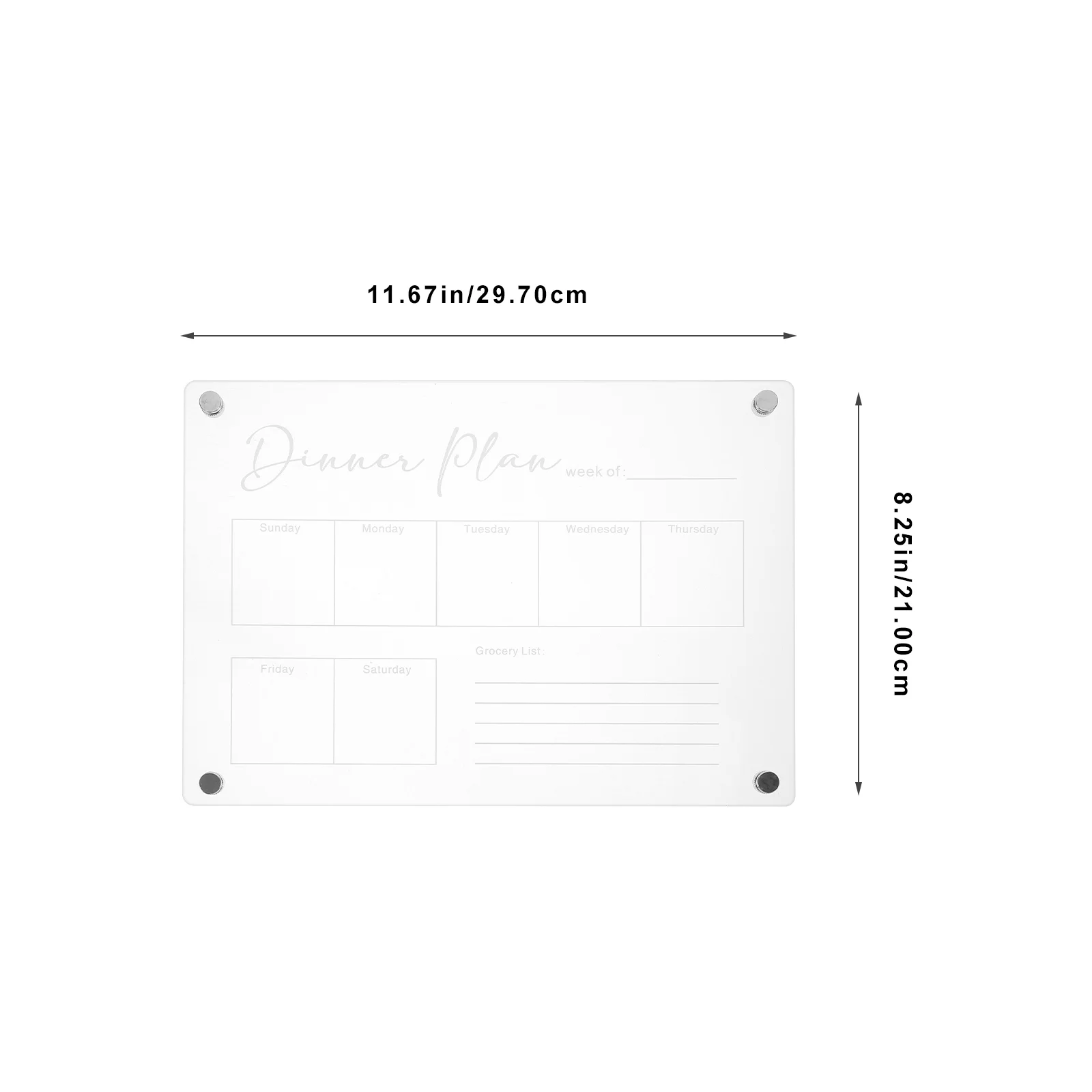 Erasable Notepad Fridge Board Refrigerator Boards Rewritable Clear Writing Acrylic Dry Erase