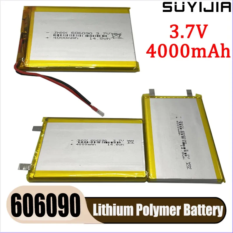 New 606090 3.7V 4000mAh Rechargeable Lithium Polymer Lithium Battery High Capacity for Mobile Power Solar Street Lamp Power Bank