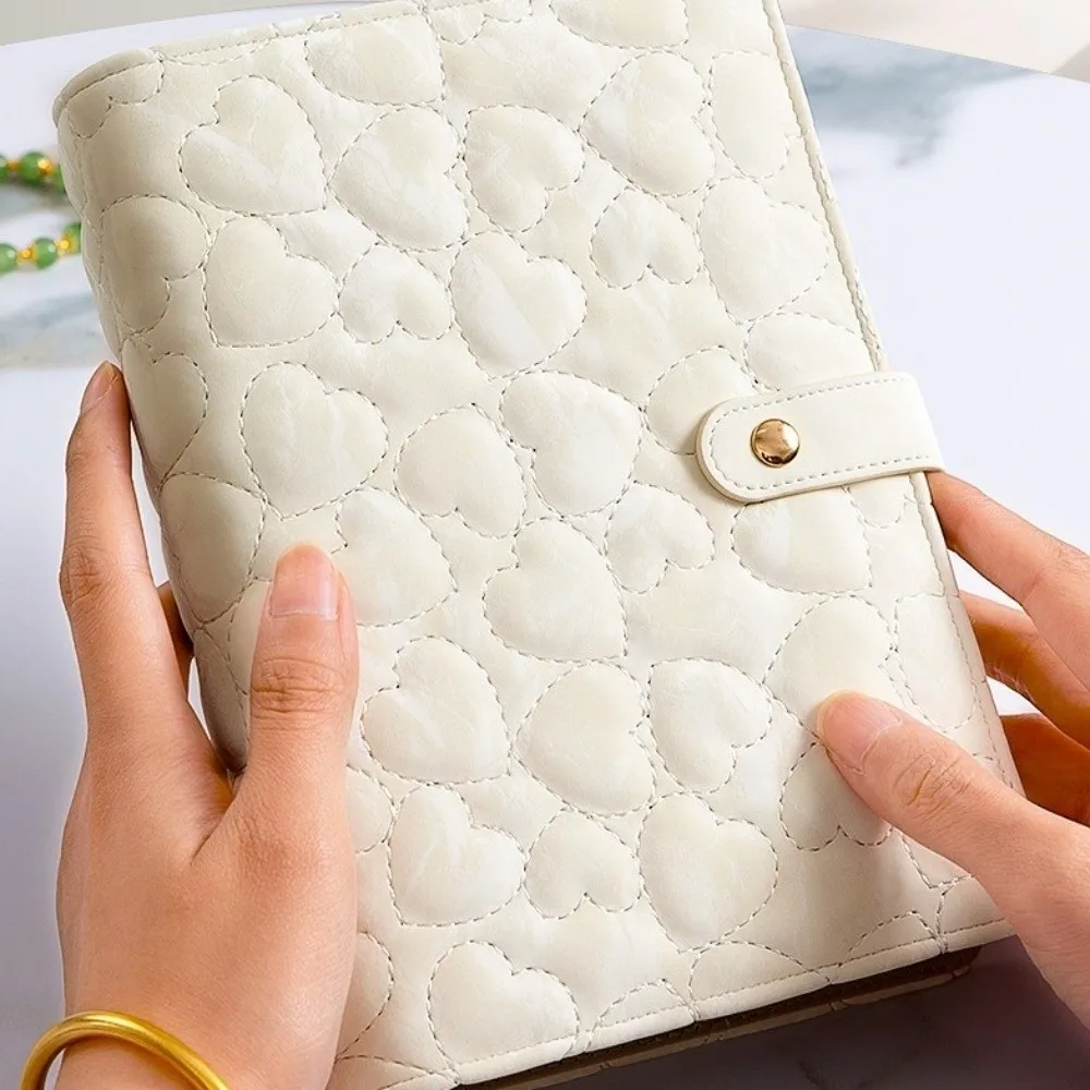 

Leather Jewelry Storage Book Love Heart Transparent Necklace Binder Loose Leaf Partition Jewelry Packaging Brochure Gift