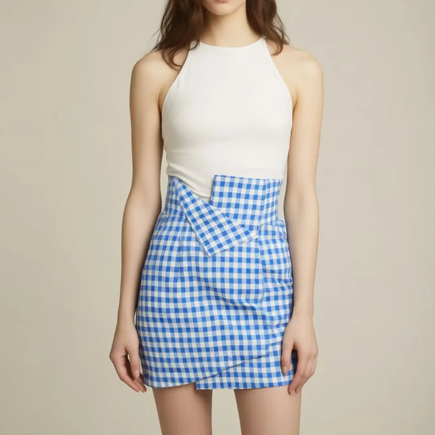 กระโปรงทรงเอเอวสูงแบบไม่สมมาตร ดีไซน์แฟชั่นสำหรับผู้หญิง ฤดูหนาว 2025 กระโปรงทรงเอแบบเรียบง่ายสำหรับผู้หญิง สวมใส่ได้ทุกวัน