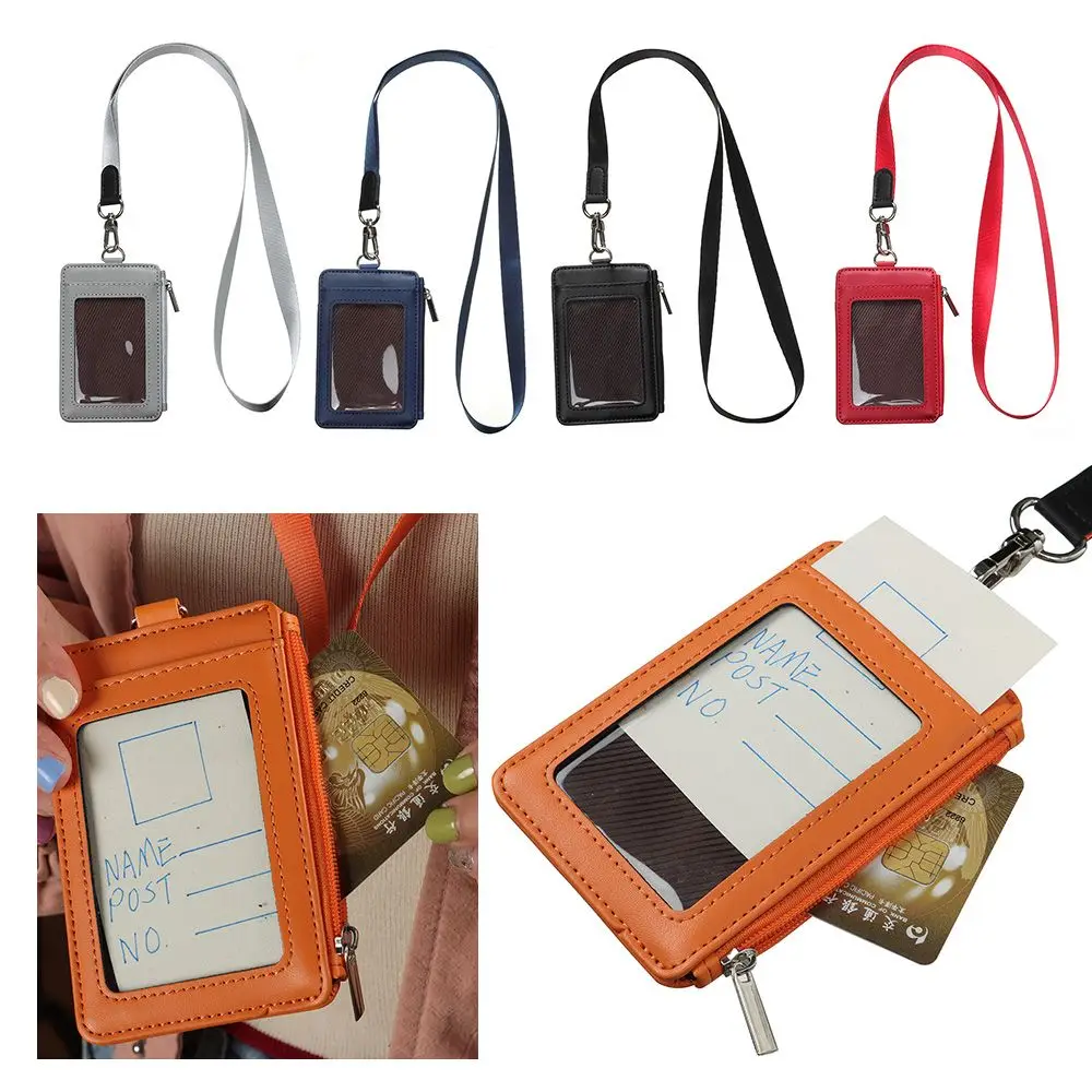 Nuovo porta carte portatile in vera pelle porta carte portamonete porta badge