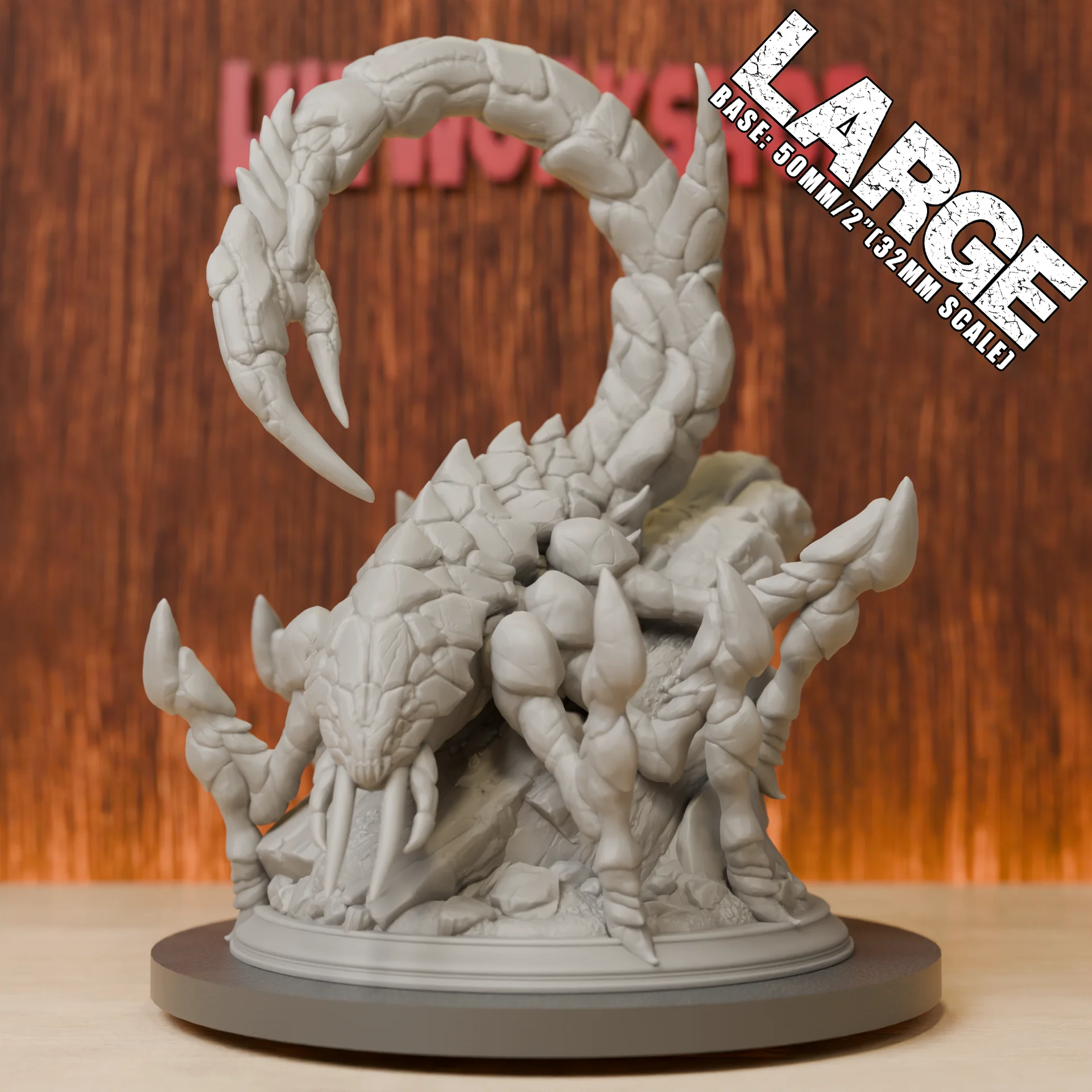 Sand Strider Scorpion Monster Boss Miniatures | 28mm-38mm | Resin 3D Printed DND Pathfinder Mini | Unpainted Grey