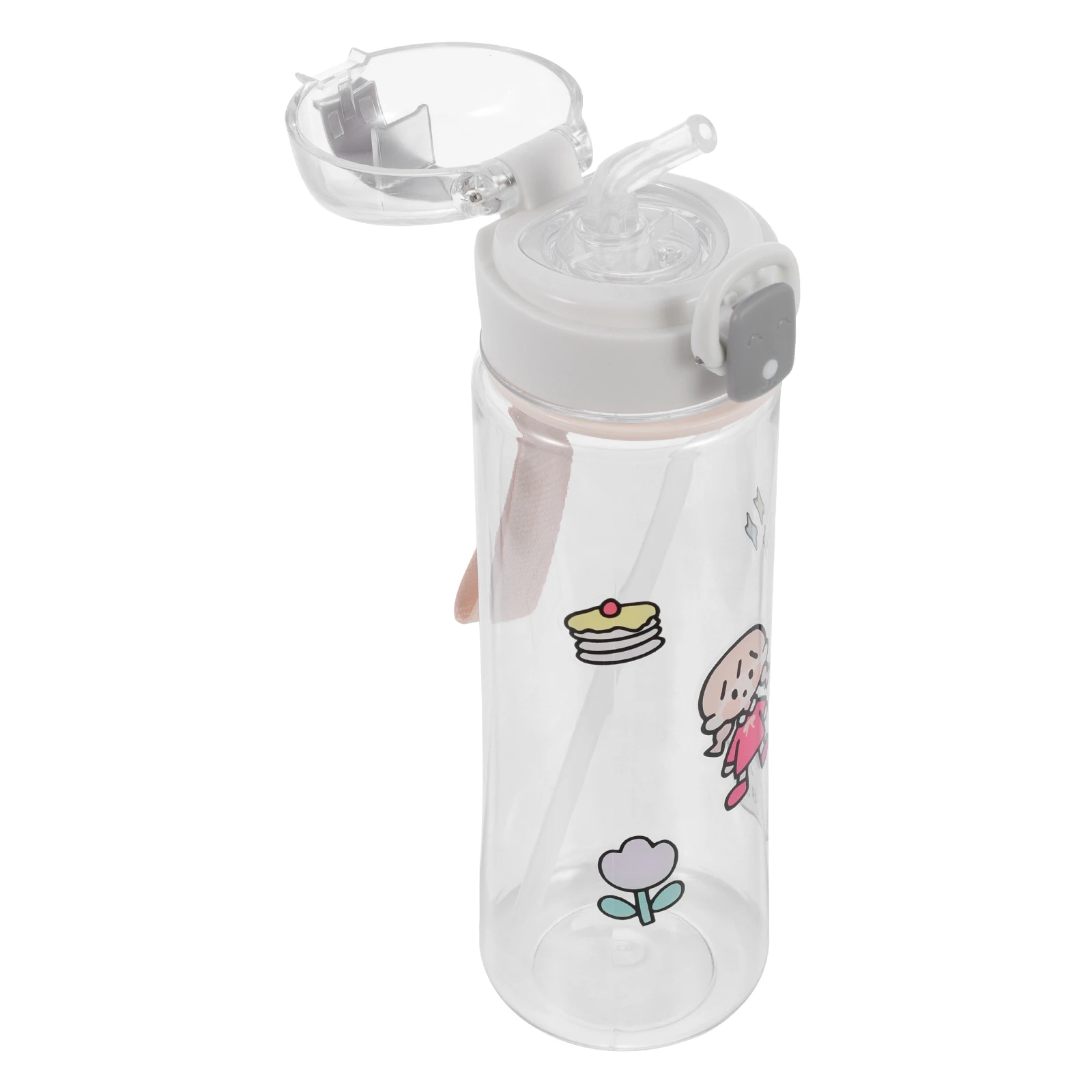 

Portable Water Bottle Plastic Straw Cup Sippy Baby Reusable Kids Cartoon Pattern Durable Camping Hiking Gear