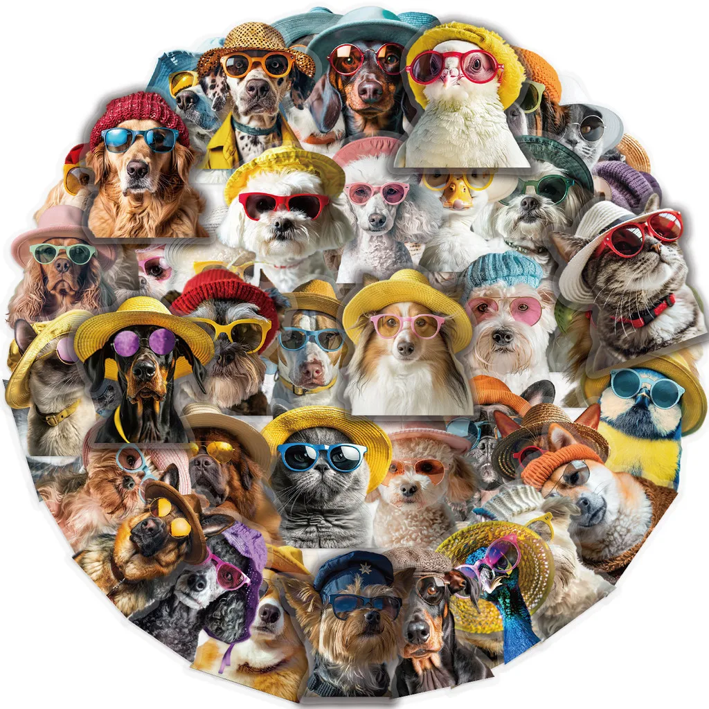 50Pcs Clear Cute Pet Themed PET Sticker Waterproof Scrapbook Decals For Guitar Notebook Cup DIY Ornament RecordingYourLife Store