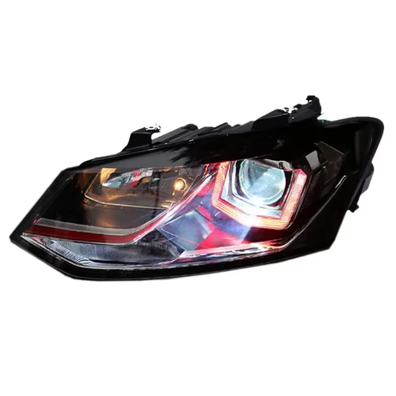 Customized Full LED Headlights For Volkswagen Polo Bi-xenon Projector Lens Front Lamps With DRL
