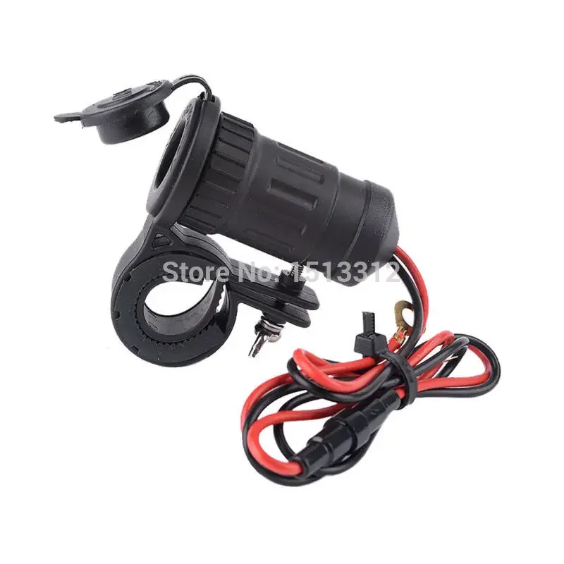 Soquete universal de isqueiro para motocicleta, soquete impermeável para guidão de 12 v e 24v com cabo de 60cm