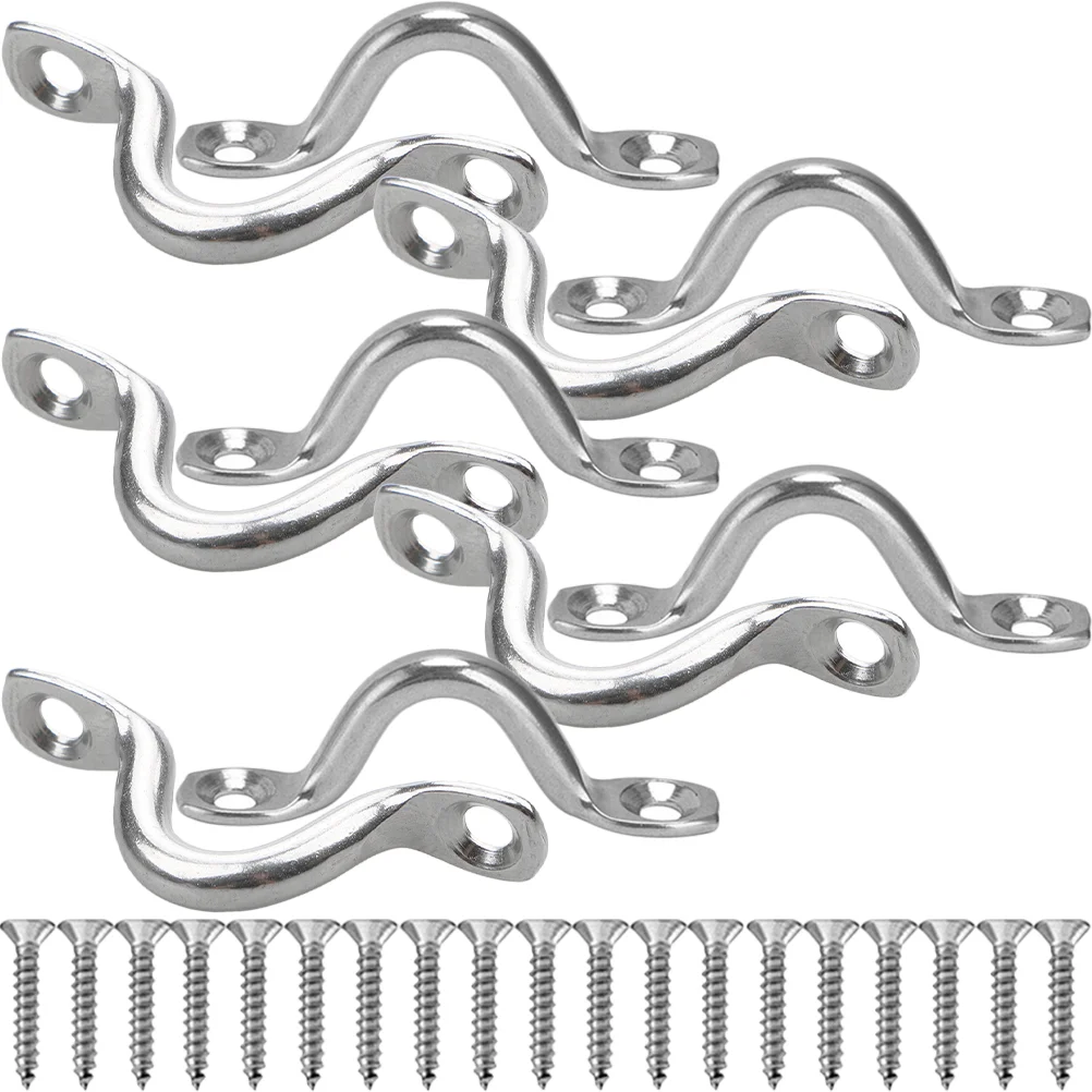 

12 Pcs Deck Rigging Kit Kayak Pad Eye Straps Fixed Ring Yacht Handled Boats Tie down