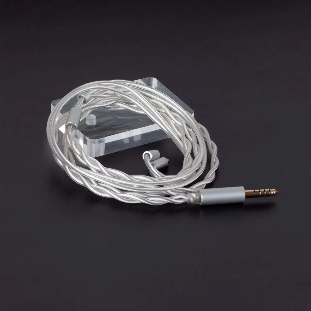 FENGRU A10 실버 도금 이중 접착 동축 MMCX 2핀 0.78mm QDC KZ C핀 MMXC 이어폰 업그레이드 케이블 (ie900 KZ TRN 호환)