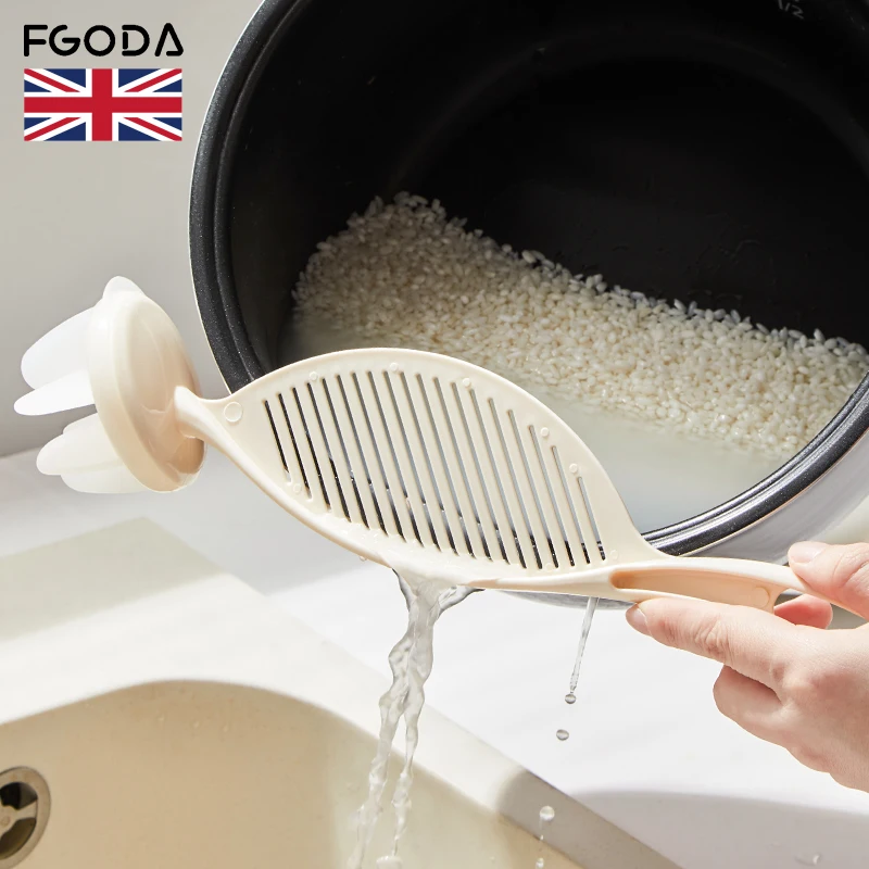 

FGODA Rice Panzer Rice Washer Rice Drainer Multi-Purpose Stirring Rice Washer With Strainer Creative Plastic Rice Washing Tool