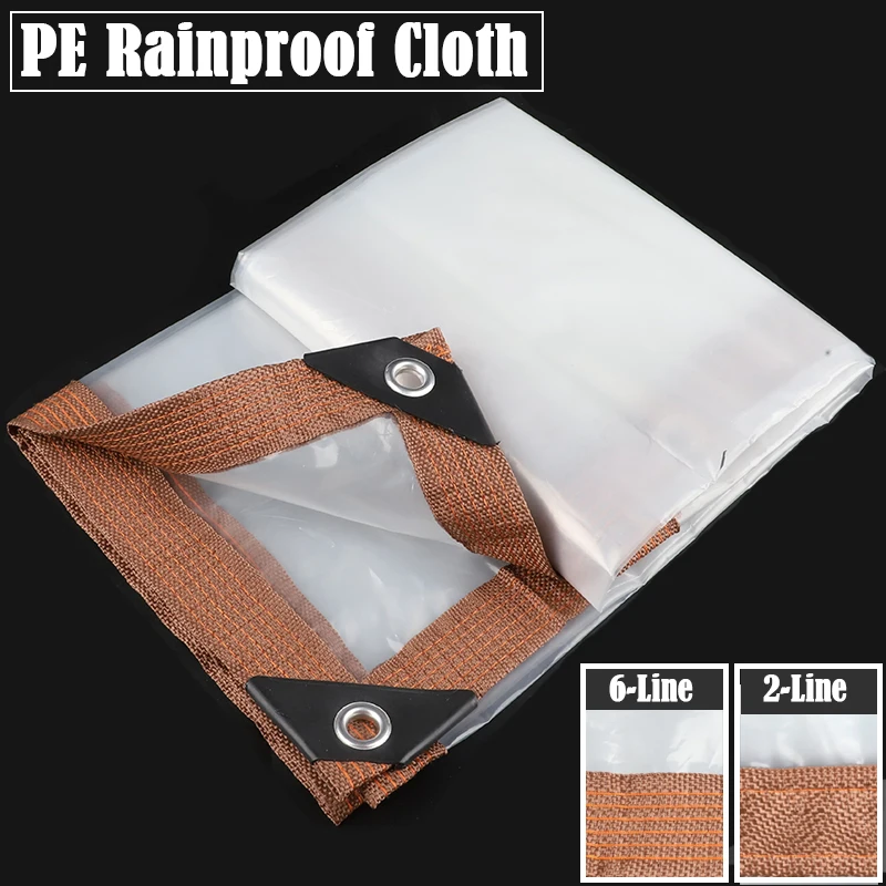 

0.1mm PE Rainproof Cloth Transparent Tarpaulin Home Window Windproof Keep Warm Film Balcony Succulent Plant Waterproof Cover