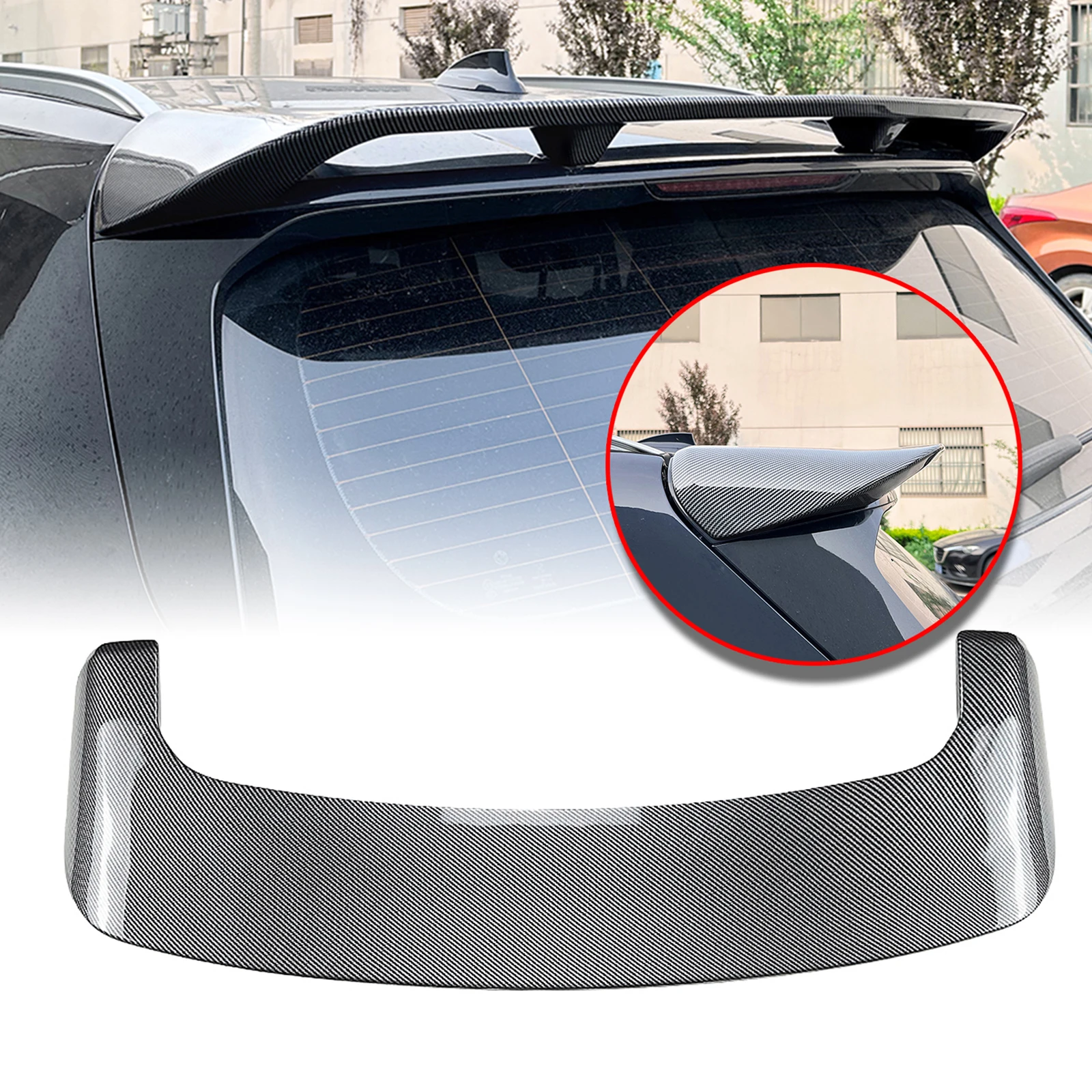 

Carbon Fiber Look/Gloss Black Trunk Lid Tailgate Window Cover Upper Splitter Lip Rear Roof Spoiler Wing For BMW X5 G05 2019-2025