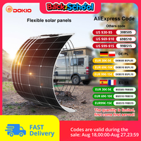 DOKIO 100W-400W 18V monocrystalline flexible solar panel, suitable for camping, RV installation can charge 12V batteries