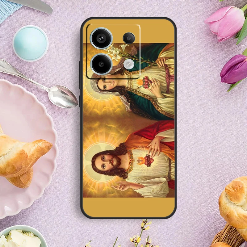 Virgin Mary And Jesus Case For Xiaomi Redmi Note 13 Pro Note 12 11 9 10 Pro 10S 11S 12S Redmi 13C 10C 12C Cover