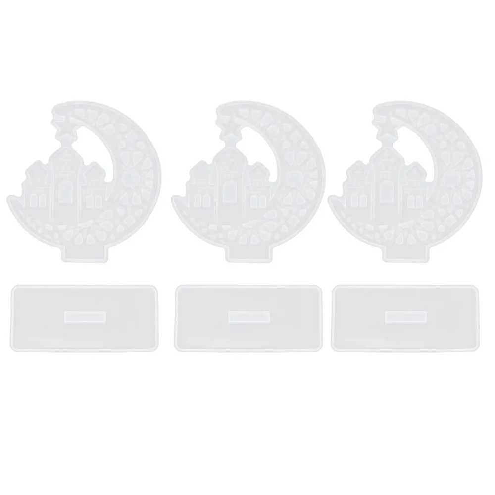 

6pcs Resin Jewelry DIY Silicone Resin Mould Unique With Base Resin Casting Moulds White DIY Table Decoration Crafts