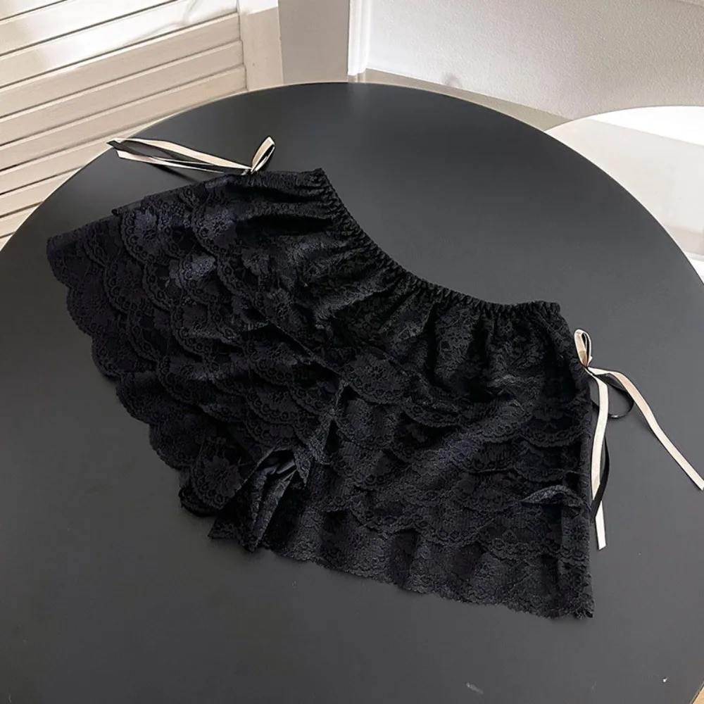

Fashion JK Lolita Lace Safety Pants Bowknot Ruffled Summer Loose Short Pants Underwear Multi-layer Safety Shorts Women Casual